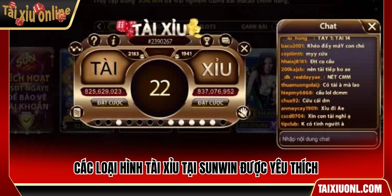 Những hình thức tài xỉu tại Sunwin được ưa chuộng